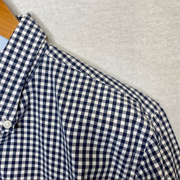 Untuckit Button-Down Blue & White Gingham Check Shirt Men’s Size Large - Picture 2 of 9